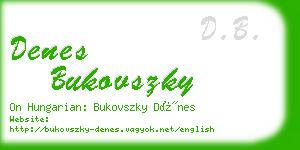 denes bukovszky business card